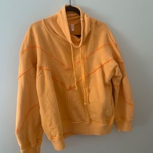 Free People Orange Cowl Neck Sweatshirt